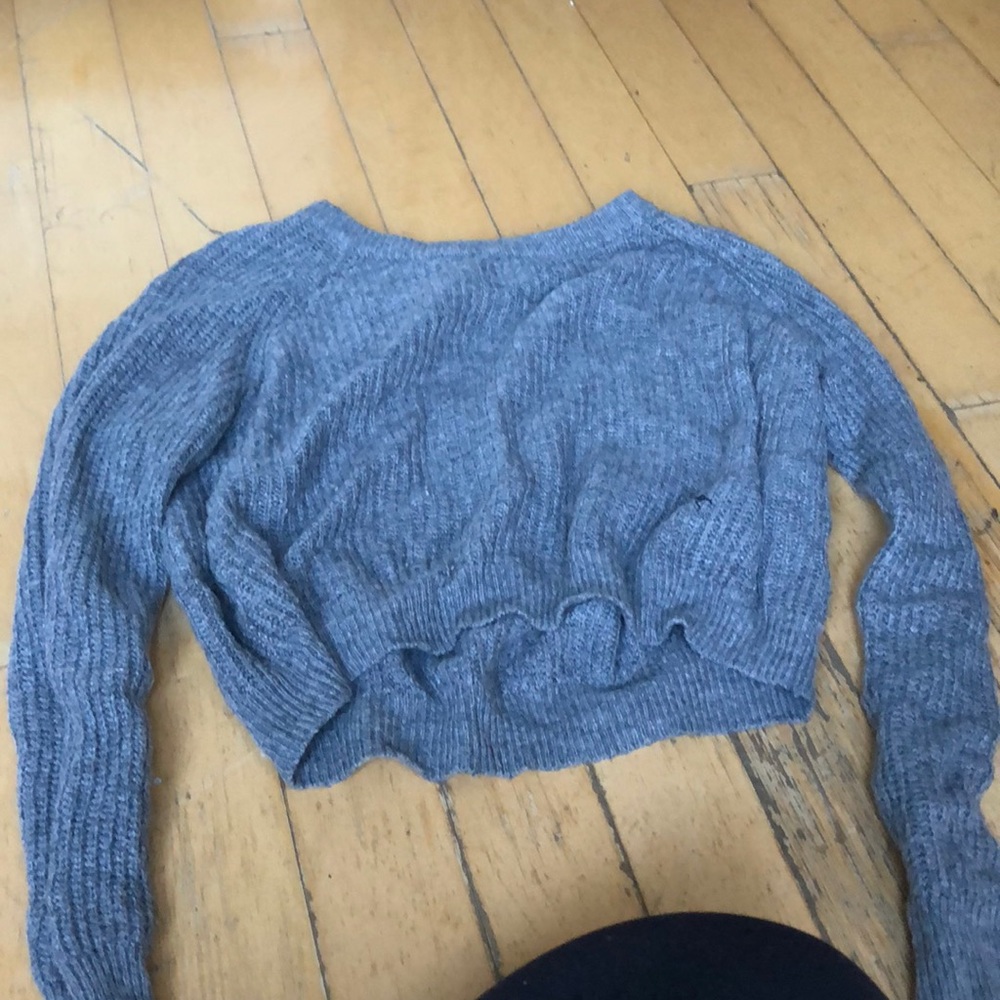 grey cropped sweater